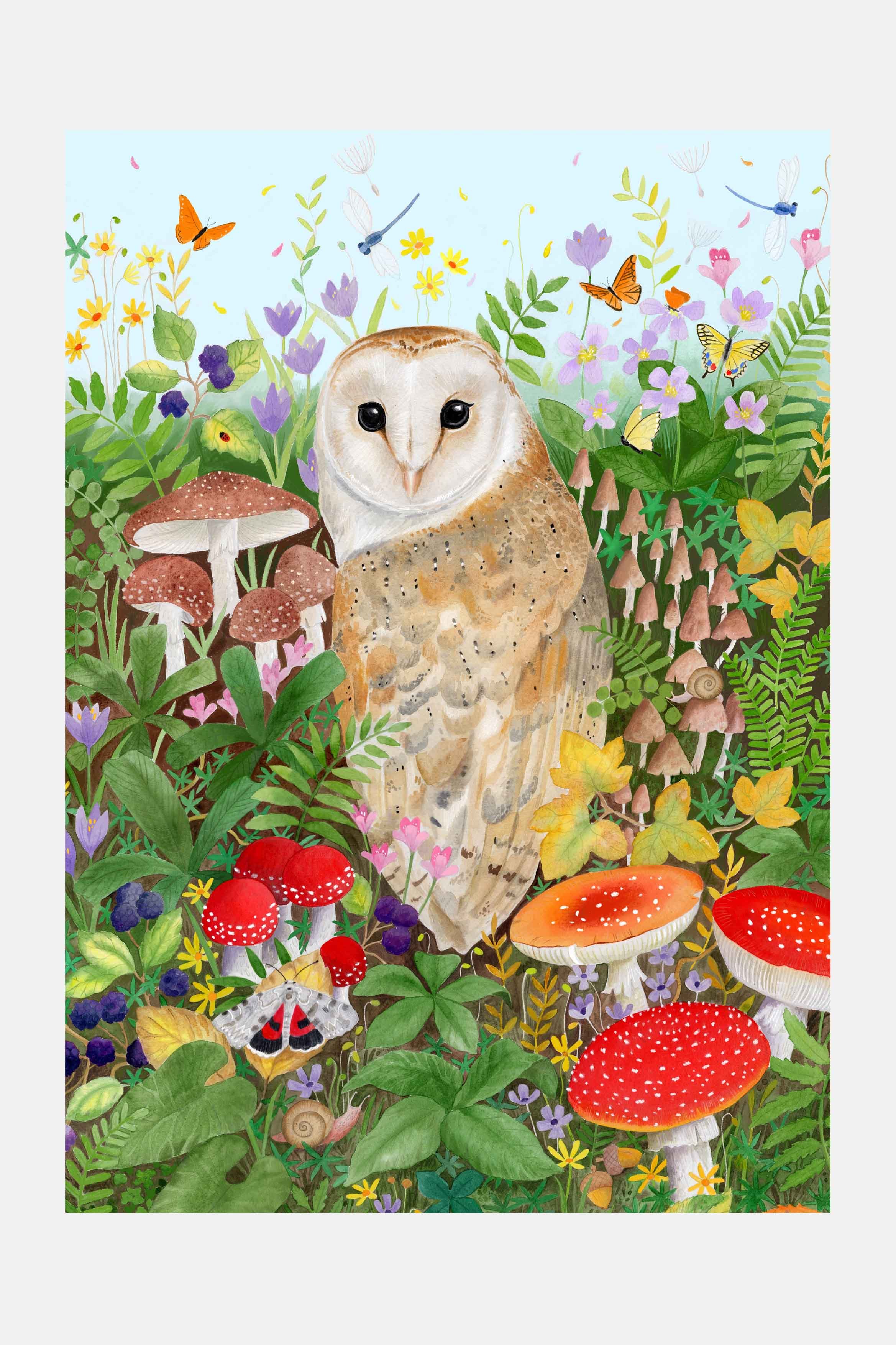 Barn Owl Art Print — Bex Parkin - Contemporary Wildlife Artist